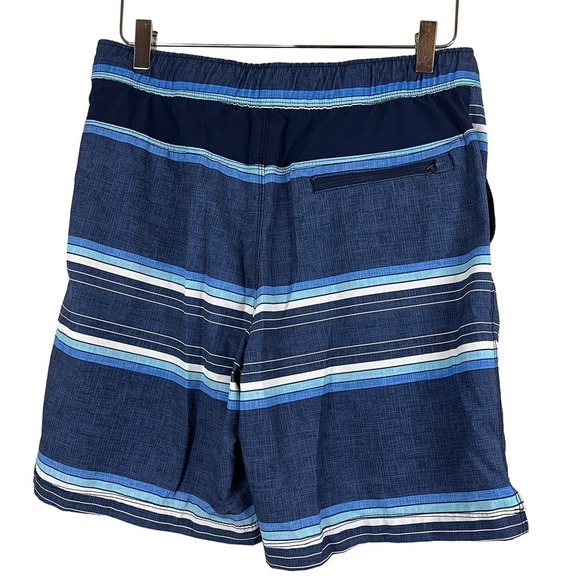 Speedo Tech Volley Men's Swim Trunks Shorts Peacoat Blue Stripe Size S - Picture 7 of 8